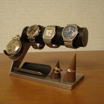バレンタインプレゼントに　3本掛け腕時計スタンド＆懐中時計、ダブルリングスタンドの画像