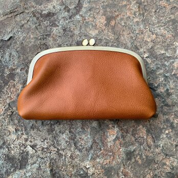 『受注製作品』くし型がまぐち　親子長財布　牛革　ミネルバボックス