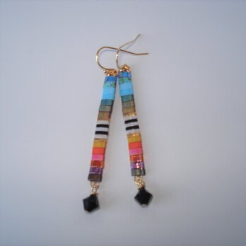 Colorful beaded earrings --Central--の画像