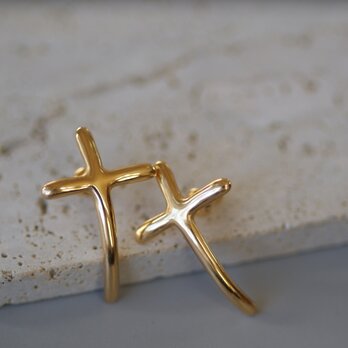 【charm】18kgp melty cross pierce