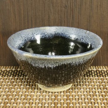陶器 ご飯茶碗（やや大）深い青【220112】の画像