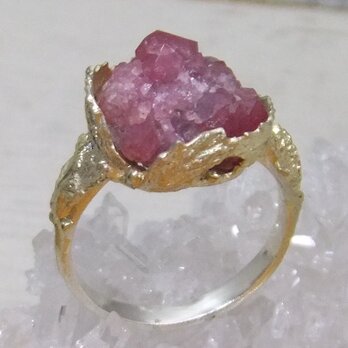 木苺の指輪＊raspberry garnet 925/K18gp ringの画像