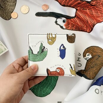 ナマケモノくんの本革ミニ財布の画像