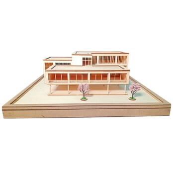【模型製作】 木製ミニチュア オーダーメイド完成品 〈近所の小学校〉の画像