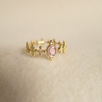 Ｋ18 Pink Diamond Tiara Ringの画像