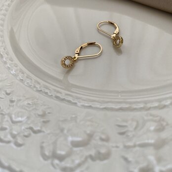 14kgf　OvalCZフレンチフックピアス