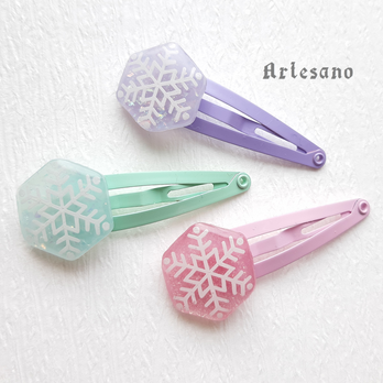 雪のヘアぱっちんピン *Artesano*の画像