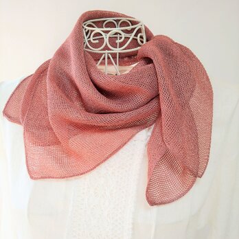 草木染め・シルクスカーフ・ネット織り・ふんわり甘さのあるテラコッタの画像
