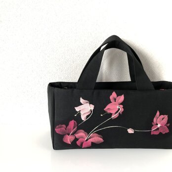 帯バッグ〜ピンク色の花〜の画像