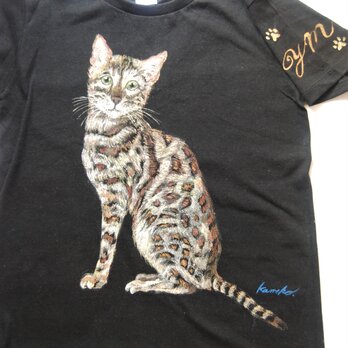 ベンガル猫のTシャツ　お好きなポーズ・写真で♪の画像