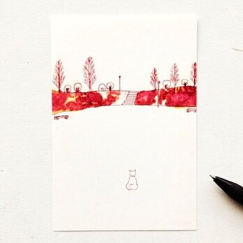 ⑦「秋空と犬」ポストカード　※同柄3枚の画像