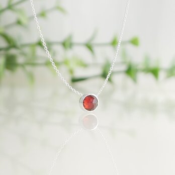【純銀】ガーネットのネックレスの画像