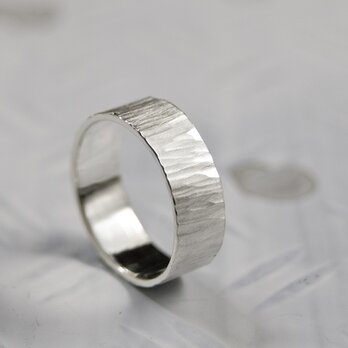 つや消し縦槌目 シルバーフラットリング 7.0mm幅 MATTE VERTICAL｜SILVER RING｜662の画像