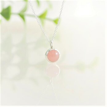 【純銀】ピンク水晶のネックレスの画像