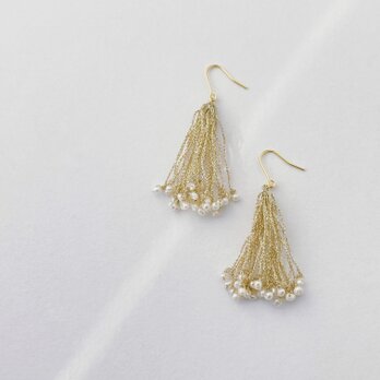 SHINE（tassel）ピアス＆イヤリング／pale goldの画像