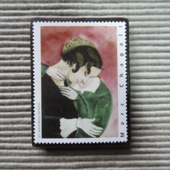 フランス　美術「シャガール」切手ブローチ7810の画像