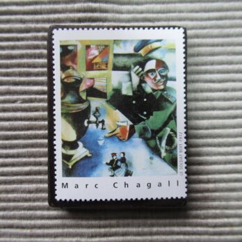フランス　美術「シャガール」切手ブローチ7811の画像