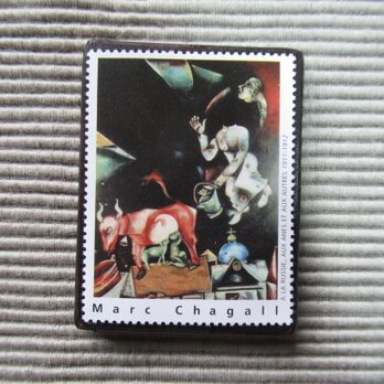 フランス　美術「シャガール」切手ブローチ7813の画像