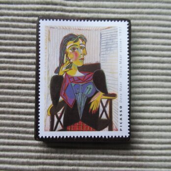 フランス　美術「ピカソ」切手ブローチ7826の画像