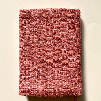 緯吉野織のブックカバー（文庫本サイズ　ピンクとオレンジ）の画像