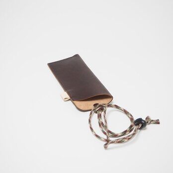 めがね入れ ダークブラウン パラコード紐 本革 かばんの中の整理やキャンプにも