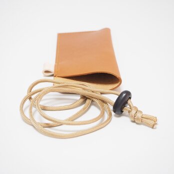 めがね入れ キャメル パラコード紐  本革 かばんの中の整理やキャンプにも