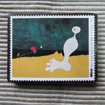 フランス　美術「ミロ」切手ブローチ7832の画像