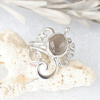 ～火の宝珠～　アグニマニタイトの唐草粒リング　11号