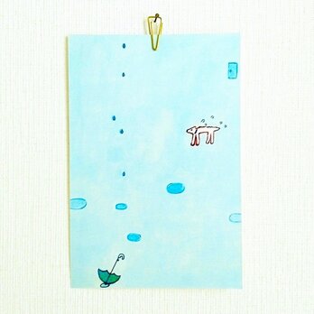⑬「白い犬と雨」ポストカード・3枚セットの画像