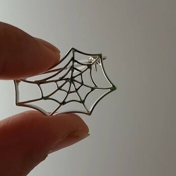 蜘蛛の巣ブローチ　Spiderweb　（Silver925）の画像