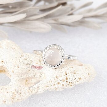 ローズクォーツのリング　槌目　13.5号