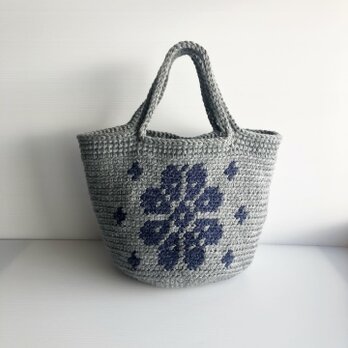 北欧柄　ニットバッグ