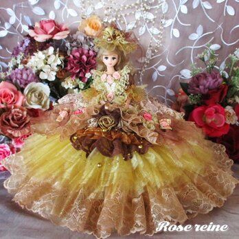 Stay gold ベルサイユの薔薇 高貴な琥珀色の豪華ボリュームフリルドールドレスの画像
