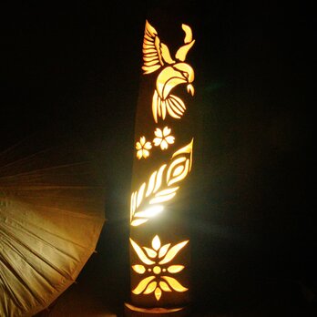 竹灯り・竹あかり・竹灯籠・竹灯篭・竹ランプ   ～～ 癒しの灯り★光鳥★～～の画像