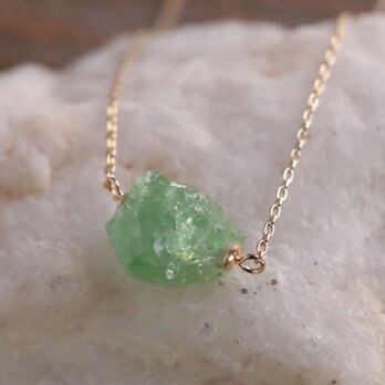 Rough Rock Tsavorite Garnet Necklace w/ K10YG　ツァボライトガーネットの画像