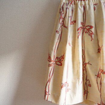 GW応援セール　旅するほおずきスカート　着物リメイクの画像