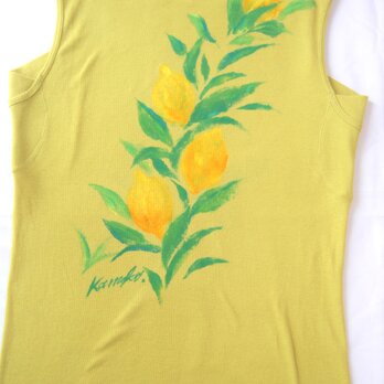 檸檬香るワタシのリメイク　注文　手描きシャツ　一点物　持ち込みの画像