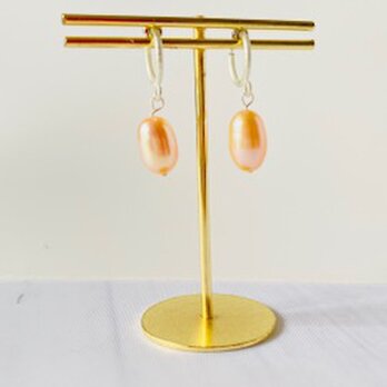 再販！6月誕生石★卒業・入学式【イヤリング】★ピンク淡水パール★ホワイト♪