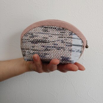 裂き織りのミニポーチ(ピンク)の画像