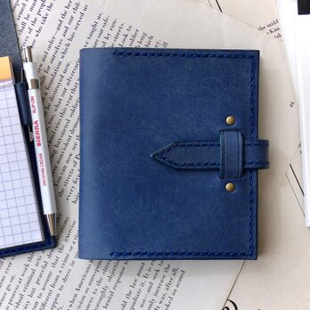 イタリア革のメモ帳カバー（横型）／A7サイズ／ロイヤルブルーの画像