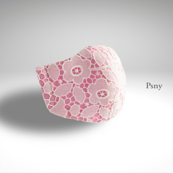 PSNY レトロ花柄のケミカルレース★ピンクのフィルター入りマスク　FR20の画像