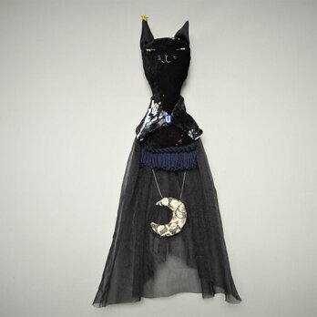 夜の帳を降ろした黒猫の画像