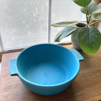 グラタン皿　ターコイズブルー　＊耐熱陶土使用の画像