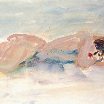 裸婦水彩画の画像