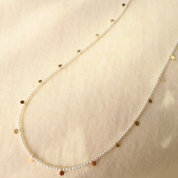 K18 Baby Akoya  pearl・Gold medal Necklaceの画像