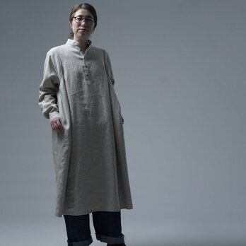【wafu】Linen Dress 秘密のシルエット / 亜麻ナチュラル a083h-amn1の画像