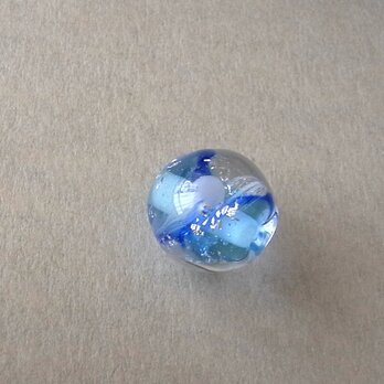 くらげ球・マリンブルー・ガラス製・とんぼ玉の画像