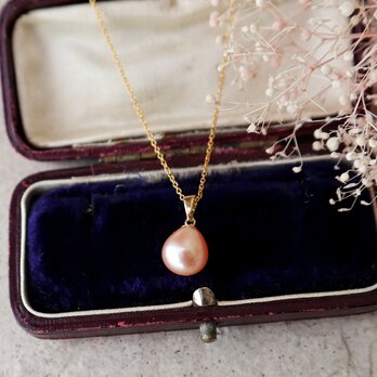 【14kgf】ピンクベージュ淡水パールのバロックネックレス＊6月誕生石 真珠の画像