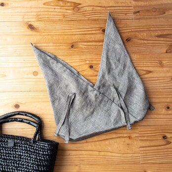【7遠州織物グレー】あづま袋型・かごバッグ用インナーバッグの画像