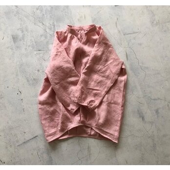 リトアニアリネンのラグランチュニック　sakura pink　/【受注生産品】の画像